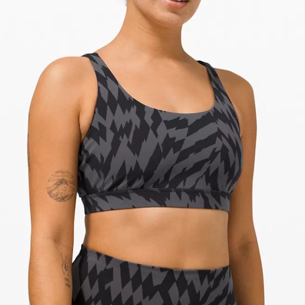 Lululemon energy bra size 6 voltage grey black